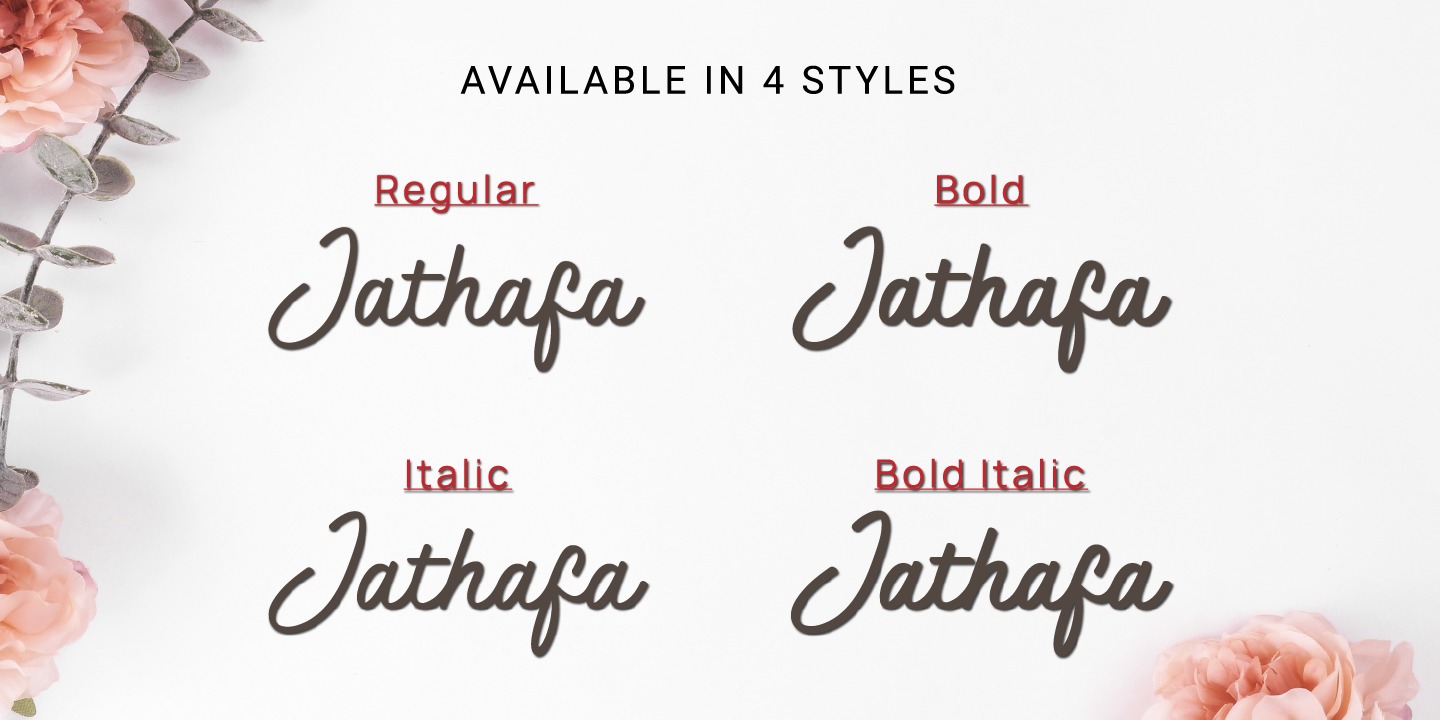 Пример шрифта Jathafa Bold Italic